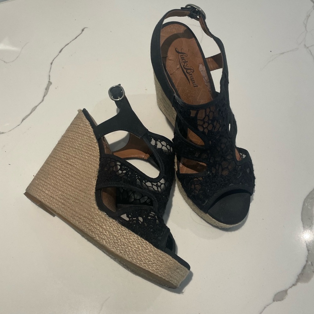 Lucky Brand Ladies' Wedge Heels with Crochet Detailing